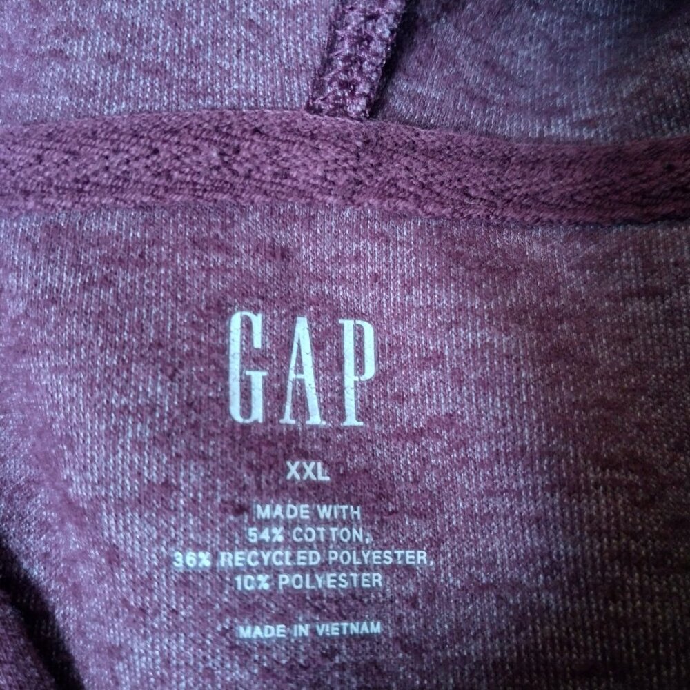 GAP Shirt Women XXL Hooded Raglan Long Sleeve Plum Purple Athleisure Activewear - Picture 6 of 10